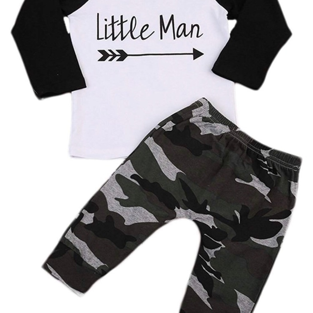 Baby Boy Long Sleeve T-Shirt Tops+Camouflage Pants